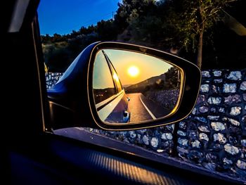 Close-up of side-view mirror