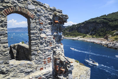 Man standing by sea against sky