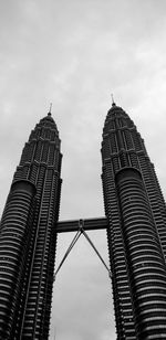 Low angle view of modern buildings against sky