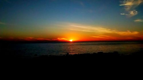 Scenic view of sea at sunset