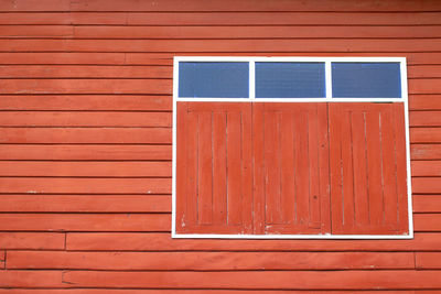 Closed door of building