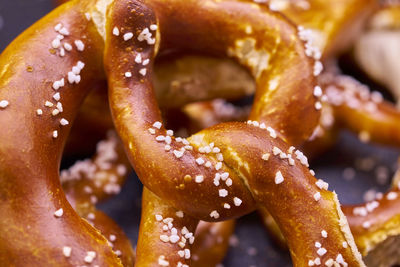 Close up of pretzels