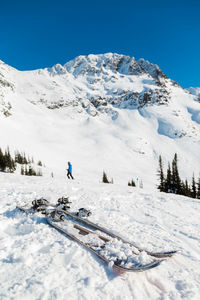 Scenic view of snowcapped mountain against sky