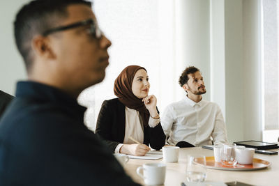 People sitting during business meeting