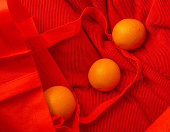 High angle view of orange fruit