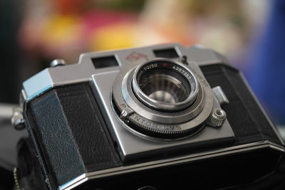 Close-up of vintage camera