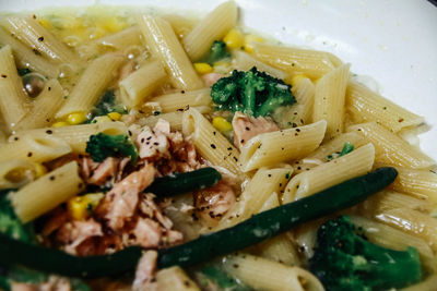 Close-up of cooked pasta