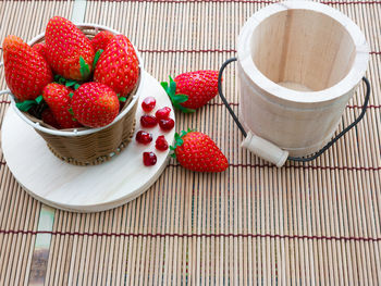 Fruits in bowl on table