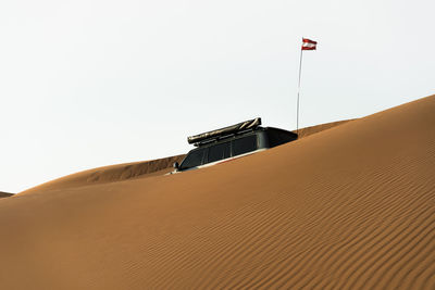 Scenic view of desert against clear sky