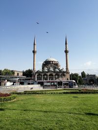 View of traditional building against clear sky