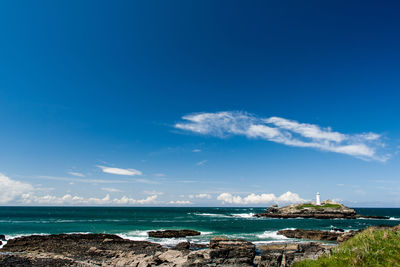 View of sea against cloudy sky