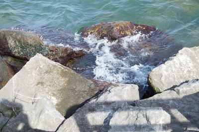 Rocks in sea