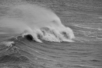 Breaking waves rushing in the stormy sea