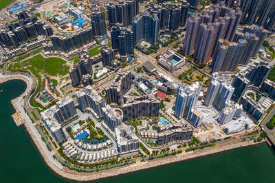 Aerial view of buildings in city