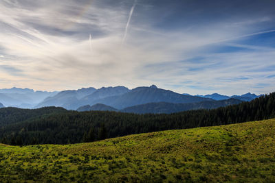 Scenic view of mountains against sky