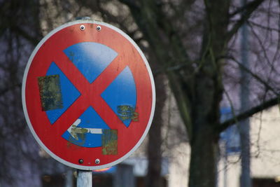 Close-up of road sign