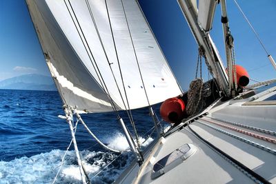 Cropped image of boat in water