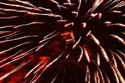 Full frame shot of firework display at night