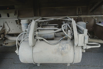 Close-up of abandoned machine