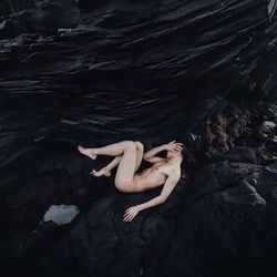 Woman swimming in sea