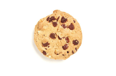 Close-up of cookies on white background