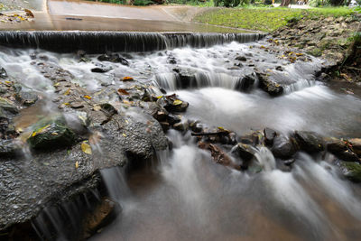 Scenic view of waterfall