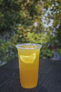 Close-up of drink on table