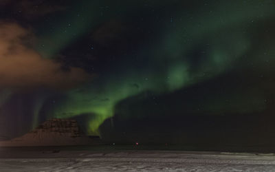 Full frame view of aurora borealis