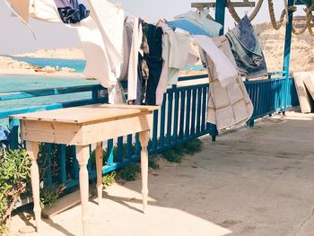 Clothes drying on chair