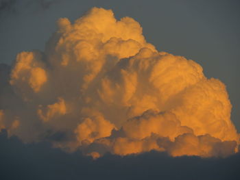 Low angle view of orange sky