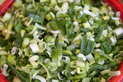 Close-up of green vegetables in container