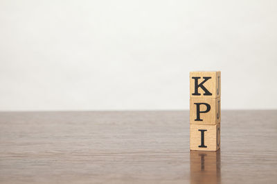 Close-up of toy blocks on table