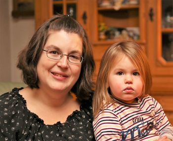 Portrait of happy family at home