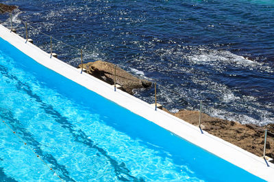 High angle view of swimming pool