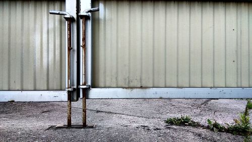 Closed door of old building