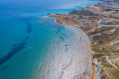 High angle view of sea shore