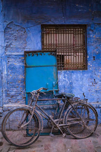 Bicycle against old building