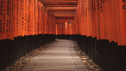 View of empty corridor with building in background