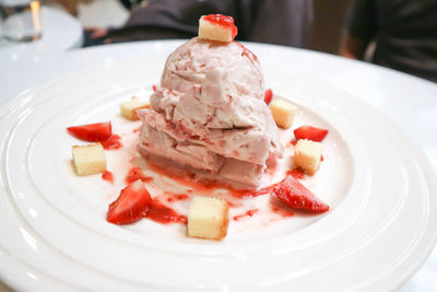 Close-up of ice cream in plate