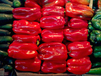 Full frame shot of red tomatoes