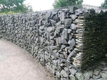 Stack of tree against sky