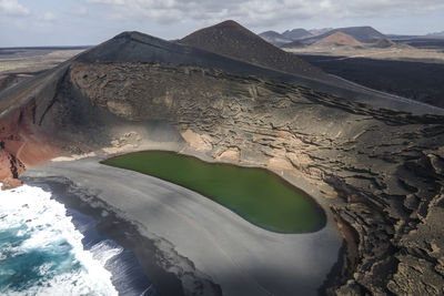 Aerial panoramic view of el lago verde green lake