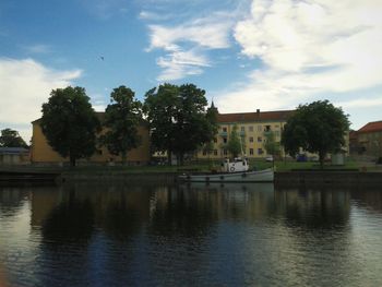 Reflection of buildings in water