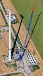 High angle view of wind power