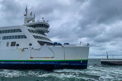 Ship in sea against sky