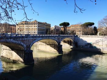 Bridge over river in city