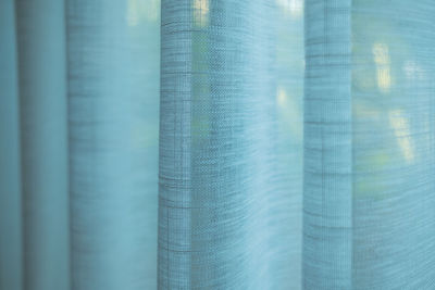 Full frame shot of blue curtain