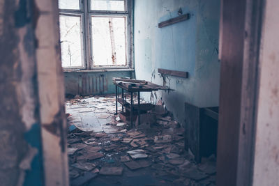 Interior of old abandoned built structure