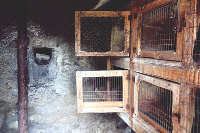 Closed door of old building