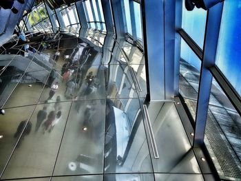 Reflection of sky on glass